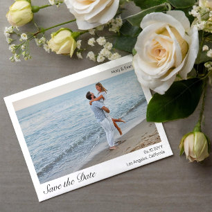 Beach Romance Border Foto Wedding Save the Date Einladung