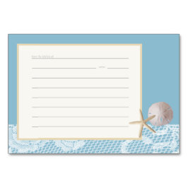 Beach Romance Rezept Card Blue Tischnummer