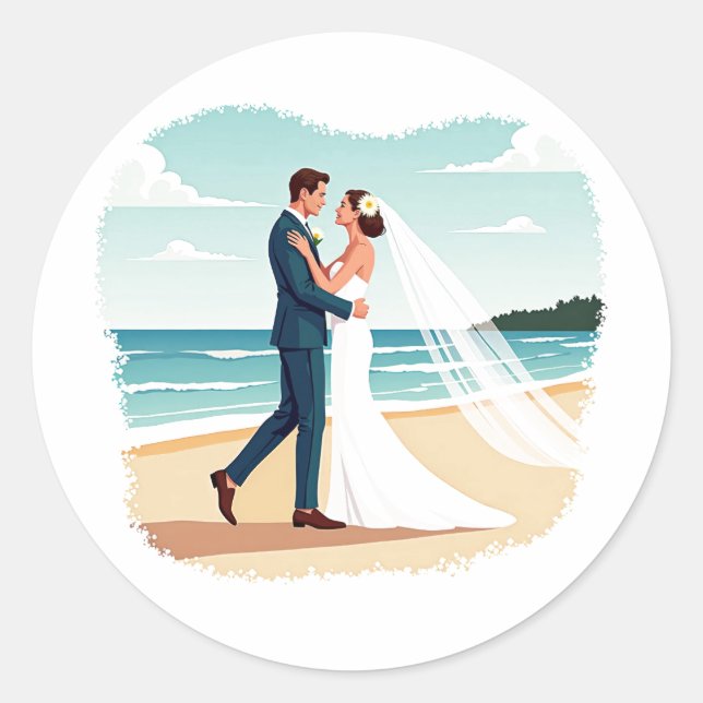 Beach Romance Sticker (Vorderseite)