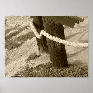 Beach Rope Face - Sepia Poster