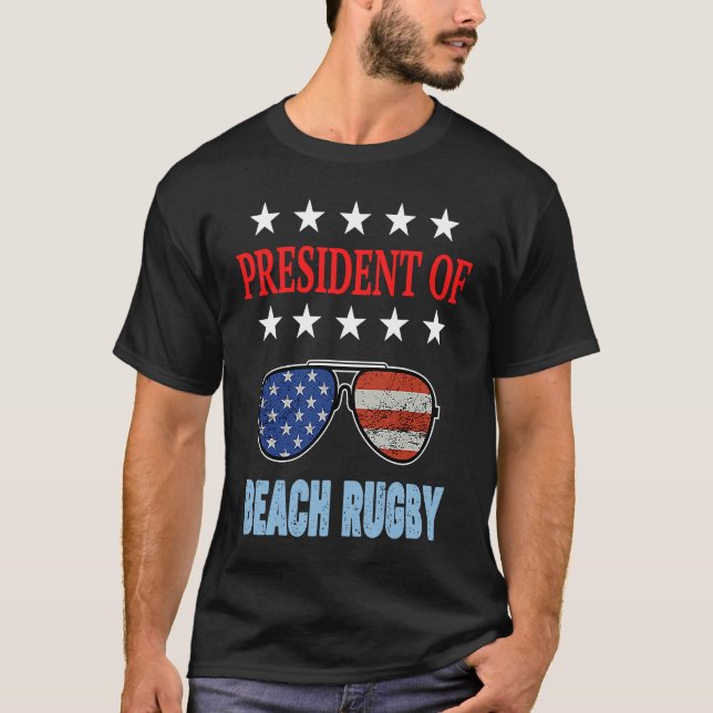 Beach Rugby Accessories  USA Flag Beach Saying T-Shirt (Vorderseite)