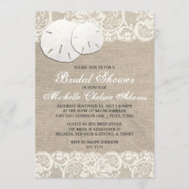 Beach Rustic Burlap Lace Brautparty Initation Einladung