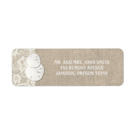 Beach Rustikale Burlap Lace Rücksendeadressen-Aufk