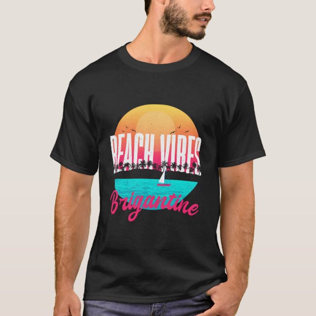 Beach S Brigantine Summer New Jersey Tropical T-Shirt (Vorderseite)