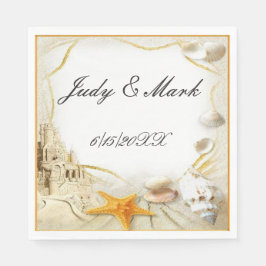 Beach Sand Castle Hochzeitspapier Napkins Serviette