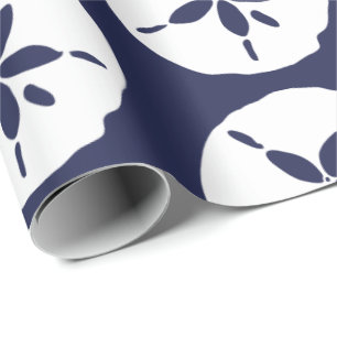 Beach Sand Dollar Navy Blue Beachcomber Geschenkpapier