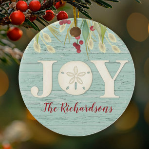 Beach Sand Dollar Weihnachtsjubiläum Foto Keramik Ornament