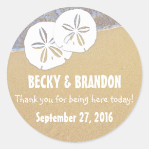 Beach Sand Dollars Gastgeschenk Hochzeit Labels Runder Aufkleber