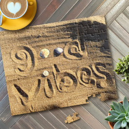 Beach Sand Foto Good Vibes Zitat Urlaub Moderne Puzzle