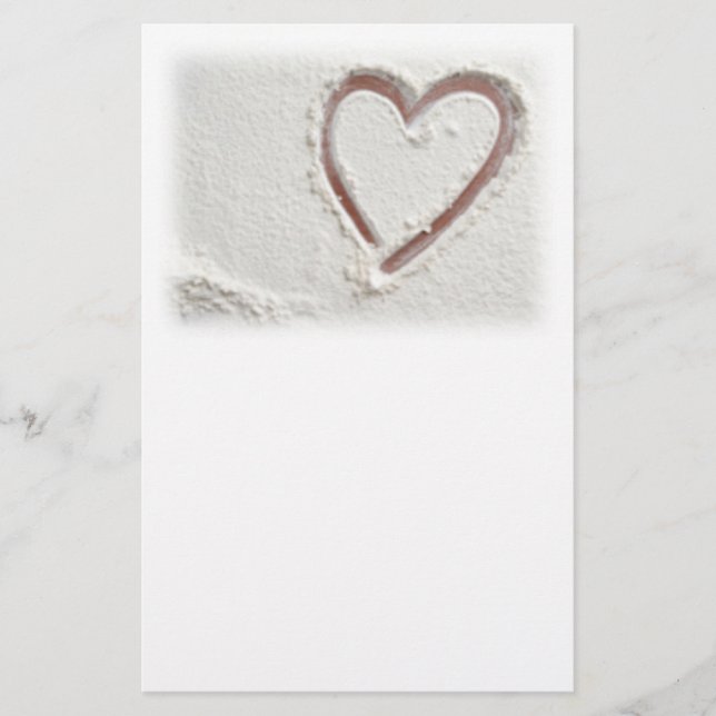 Beach Sand Heart Briefpapier (Vorderseite)