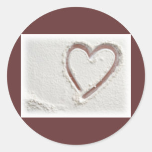 Beach Sand Heart Runder Aufkleber