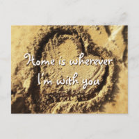 Beach Sand Heart Zuhause ist mit Ihnen Zitat