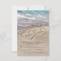 Beach Sand Hearts Elegante Tropical Moderne Hochze