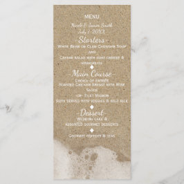 Beach Sand & Ocean Sea Water Wedding Menü Menükarte