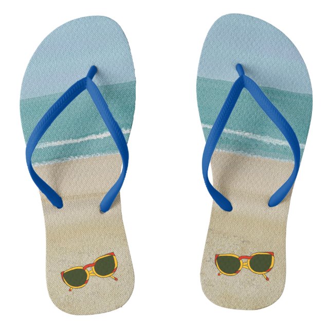 Beach Sand Ocean Sky Sunglass FlipFlops (Fußbett)