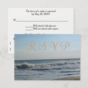 Beach Sand Ocean Waves Hochzeit RSVP Karte