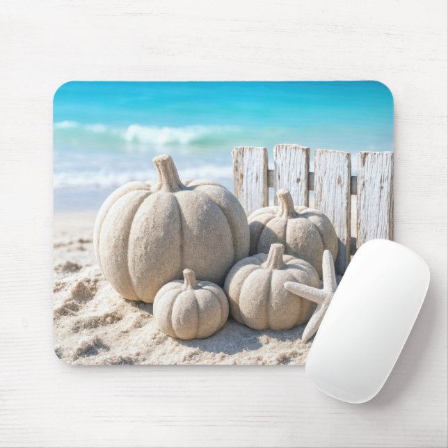 Beach Sand Pumpkins and Starfish Mousepad (Mit Mouse)