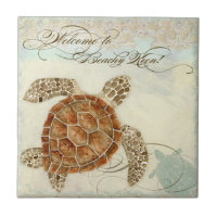 Beach Sand Seashore Collage Turtle Sea Horse Shell
