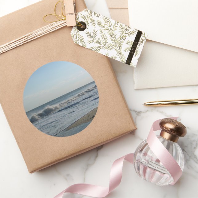 Beach Sand Star-förmige Hochzeit Runder Aufkleber (Schenken)