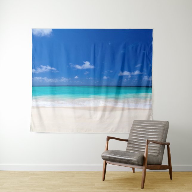 Beach Sand Surf Ocean Background Foto Stand Wandteppich (Beispiel (Horizontal))