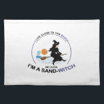 Beach Sand-Witch for Halloween Party Stofftischset<br><div class="desc">Beach Sand-Witch for Halloween Party</div>