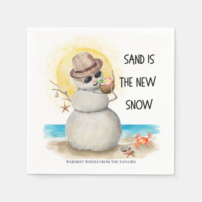 Beach Sandman Tropical Christmas Party Serviette (Vorderseite)