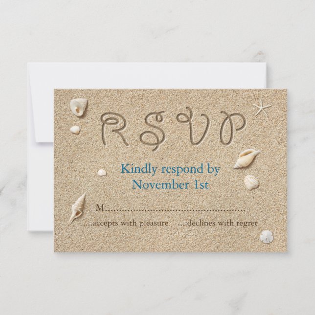Beach Sandy Toes Salty Kisses UAWG RSVP Karte (Vorderseite)