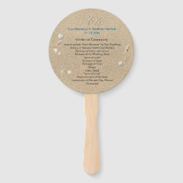 Beach Sandy Toes Salty Kisses Wedding Program Fan Fächer