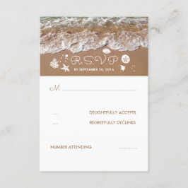 Beach Sandy Waves Summer Wedding RSVP Card Karte