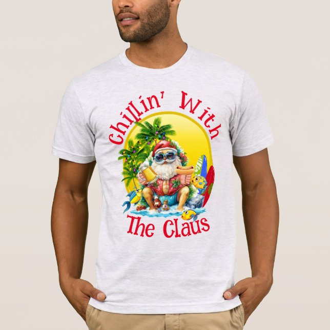 Beach Santa für Männer und Frauen T - Shirt (Vorderseite)