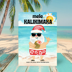 Beach Santa Hawaiian Mele Kalikimaka Weihnachten