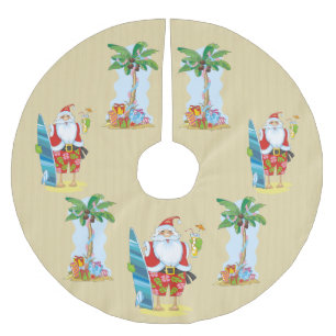 Beach Santa Holiday Baum Rock Polyester Weihnachtsbaumdecke