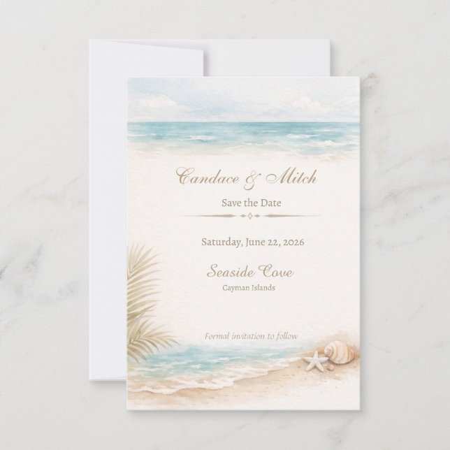Beach Save the Date Card (Vorderseite)