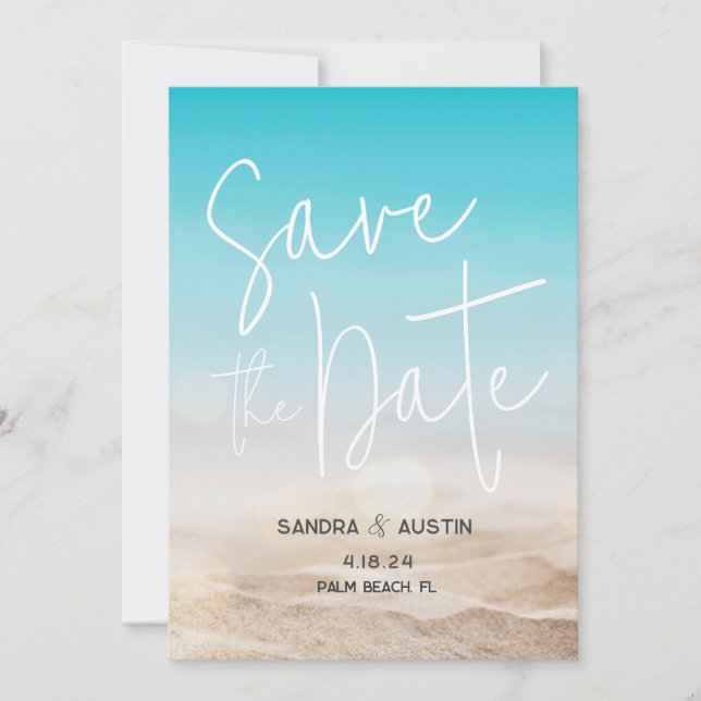 Beach "Save the Date" Einladung zur Hochzeit (Vorderseite)