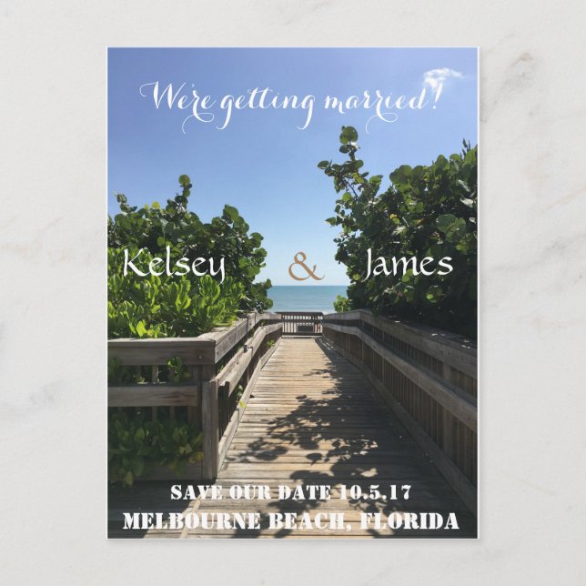 Beach Save the Date Postkarte (Vorderseite)