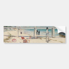 Beach Scene (Holiday at Mentone) (australische Kun Autoaufkleber
