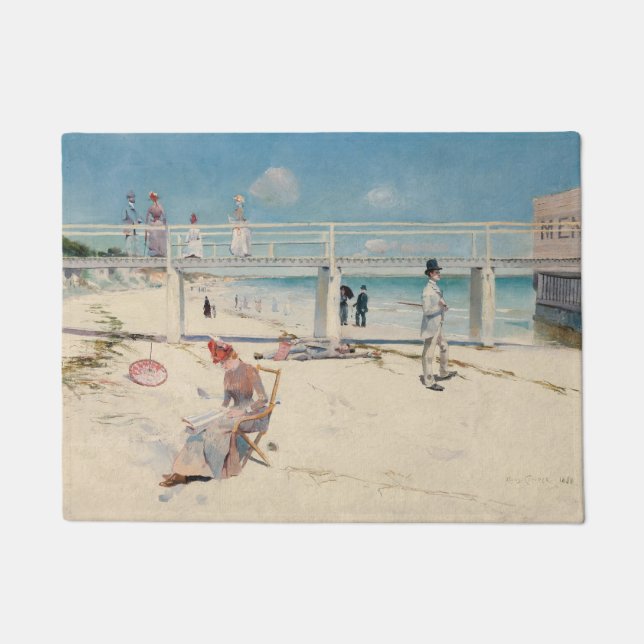 Beach Scene (Holiday at Mentone) (australische Kun Fußmatte (Vorderseite)