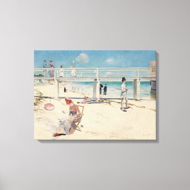 Beach Scene (Holiday at Mentone) (australische Kun Leinwanddruck (Vorderseite)
