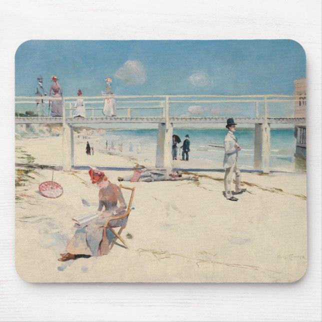 Beach Scene (Holiday at Mentone) (australische Kun Mousepad (Vorne)