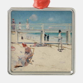 Beach Scene (Holiday at Mentone) (australische Kun Ornament Aus Metall