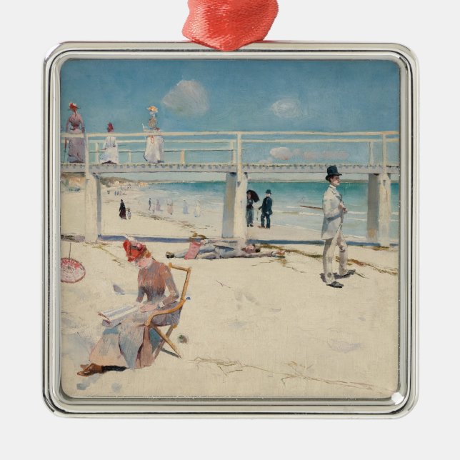 Beach Scene (Holiday at Mentone) (australische Kun Ornament Aus Metall (Vorne)