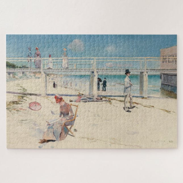 Beach Scene (Holiday at Mentone) (australische Kun Puzzle (Horizontal)