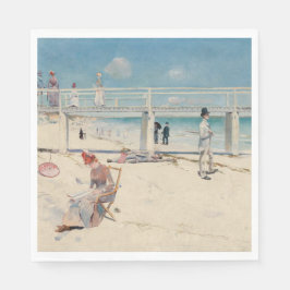 Beach Scene (Holiday at Mentone) (australische Kun Serviette