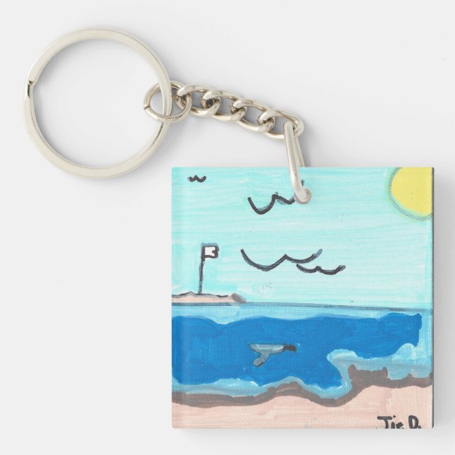Beach Scene Magnet Schlüsselanhänger (Vorderseite)