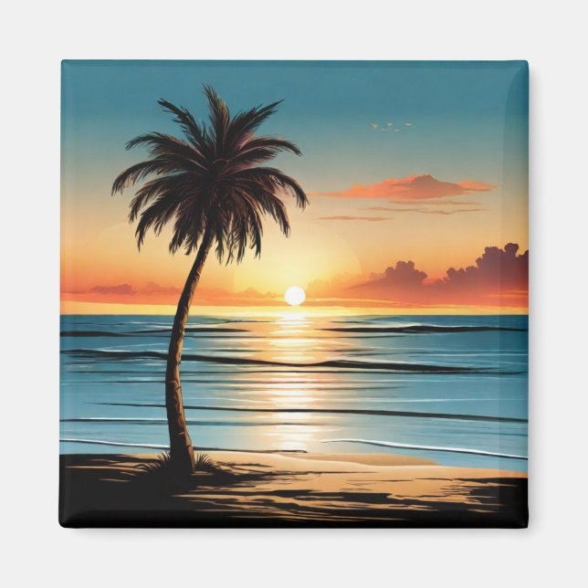 Beach Scene Refrigerator Magnet - Coastal Charm De (Vorne)