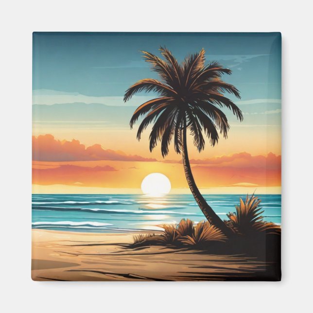 Beach Scene Refrigerator Magnet - Coastal Charm De (Vorne)