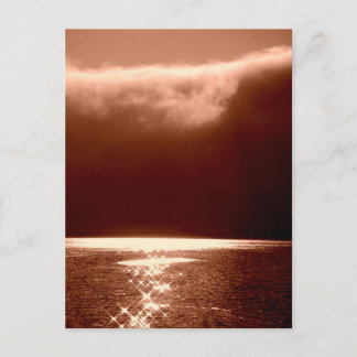 Beach Scene - Stars tanzen auf Wasser - Sepia Postkarte