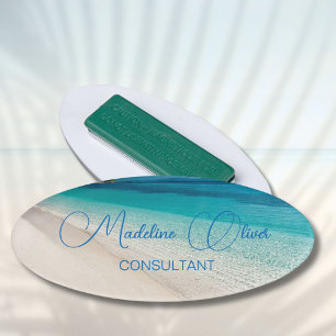 Beach Scene Travel Aqua Blue Modern Namenschild