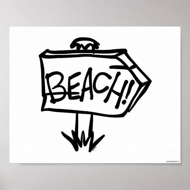 Beach-Schild Poster (Vorne)