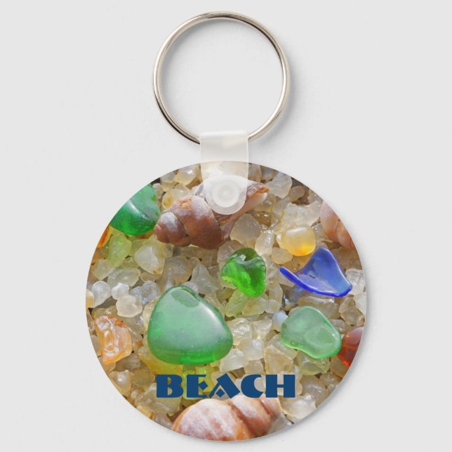 BEACH Schlüsselketten für Seaglass Sea Glass Schlüsselanhänger (Vorderseite)